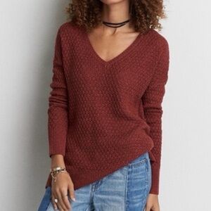 American Eagle Knit V-Neck Sweater - Medium